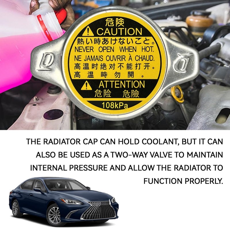 SWQS Radiator Cap 16401-20353 16401-31650 Replacement for Toyota 4Runner, Camry, Corolla, Highlander, Tundra, Tacoma, Prius, Lexus GS300 RX330 Stainless Steel Radiator Cover Accessories - Image 4